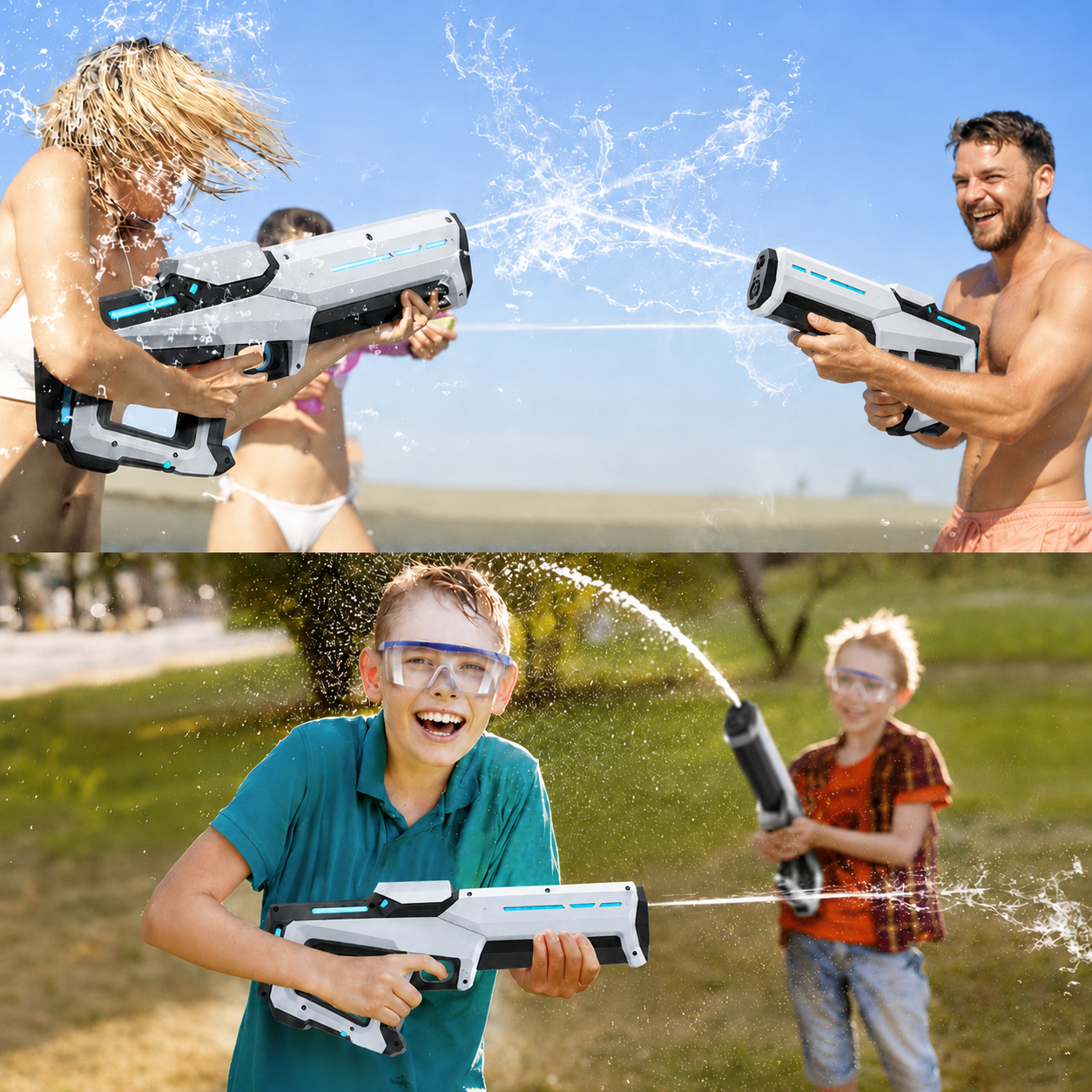 HydroBlitz Pro – Elektrische Wasserpistole mit Auto-Saugfunktion