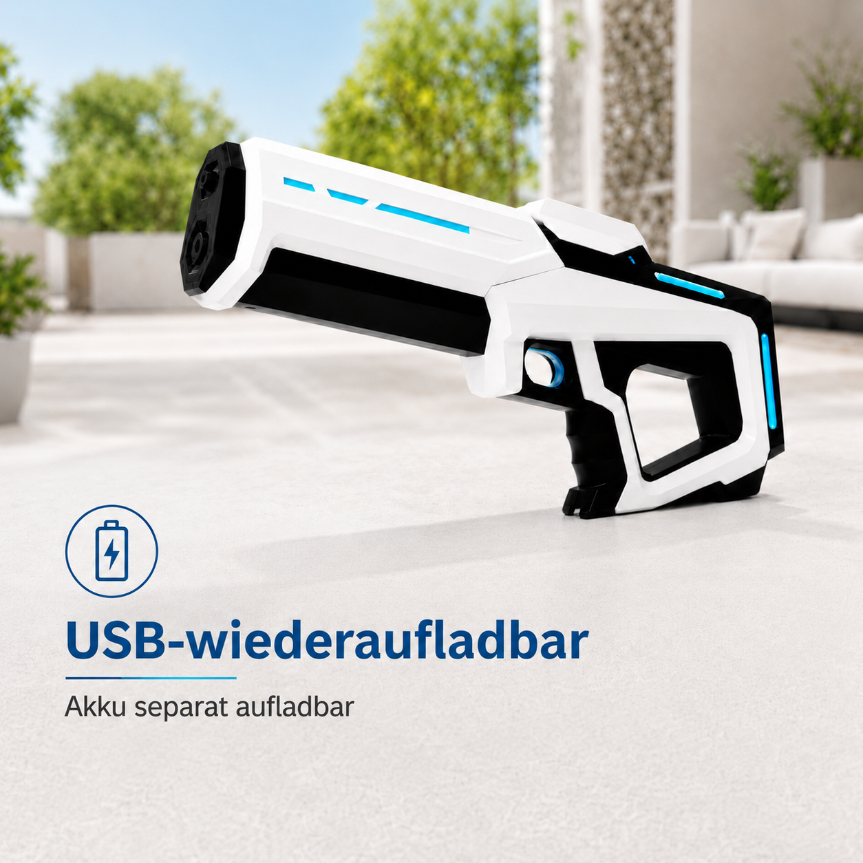 HydroBlitz Pro – Elektrische Wasserpistole mit Auto-Saugfunktion